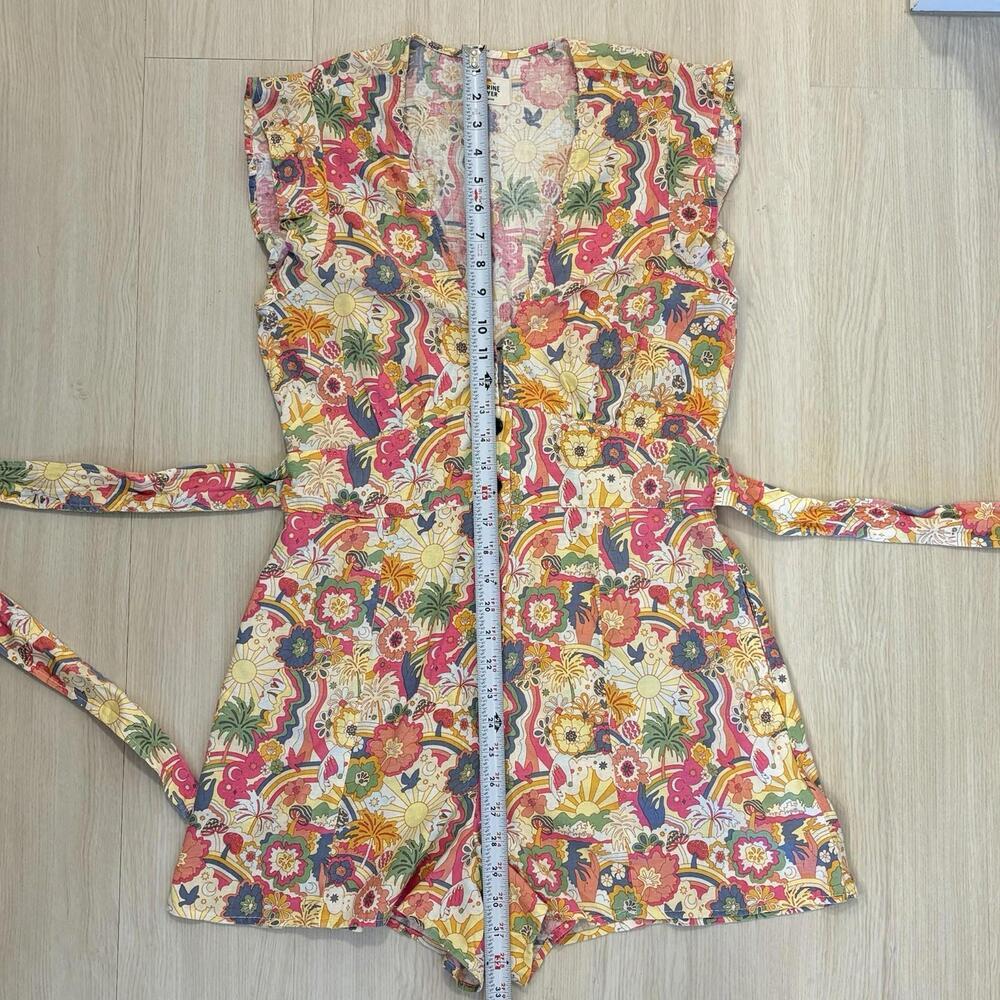 MARINE LAYER- CAMILLA ROMPER-Pastel Groovy Print-Hemp Blend Boho Fairy Sz  Med - Picture 7 of 7